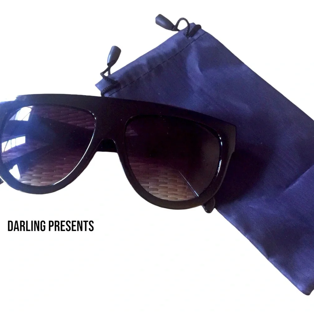 Oversided Flat Top Square Frame Sunglasses Women Color Black
